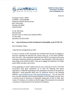 CoolingLogic™ USPS Certified First Class mail sent to attorneys- Honeywell